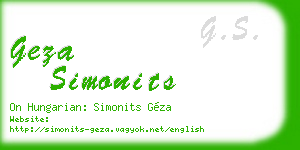 geza simonits business card